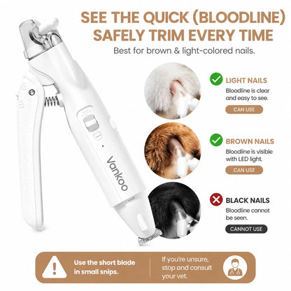 Vankoo 2-In-1 Dog Nail Clipper & Paw Hair Trimmer Kit with LED Light, Pet Paw Trimmer Rechargeable & Waterproof – Small Dog Grooming Clippers– Safe for Dogs & Cats Low Noise Pet Shaver #Summervibes #Petlovers